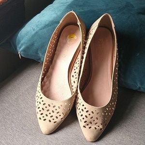 Beige flats